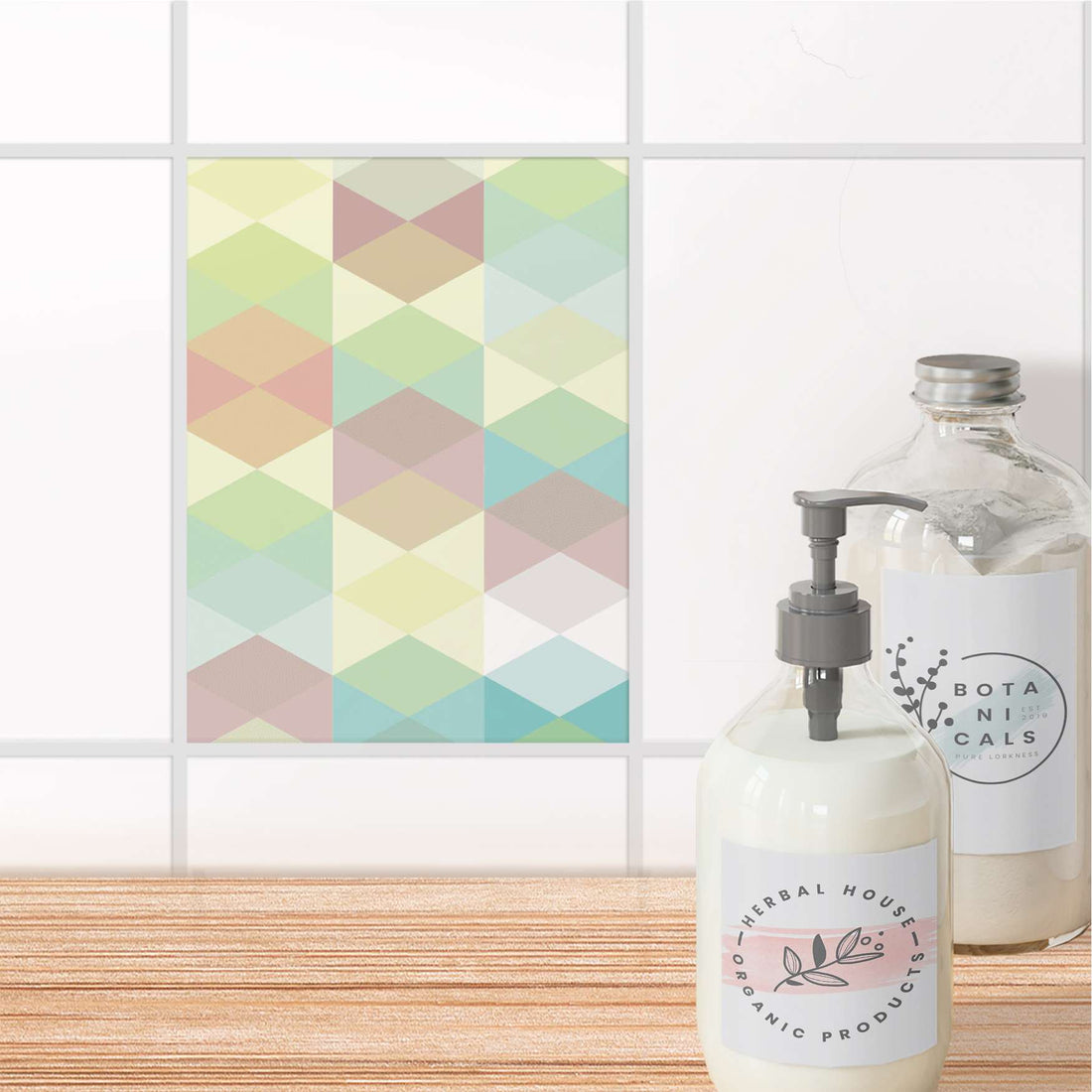 Fliesensticker Bad - Melitta Pastell Geometrie