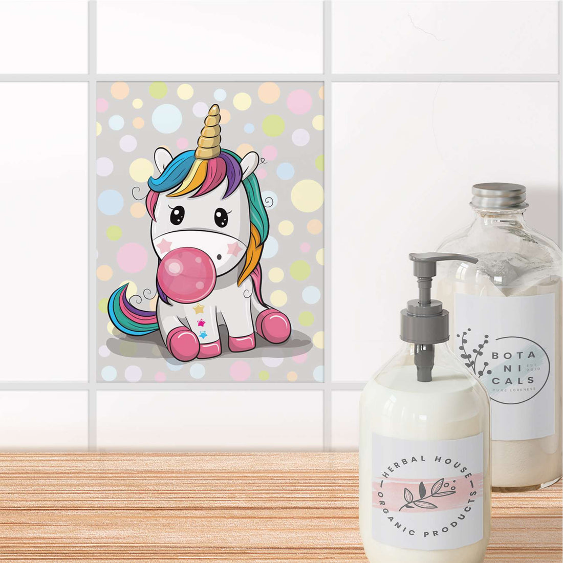 Fliesensticker Bad - Rainbow das Einhorn