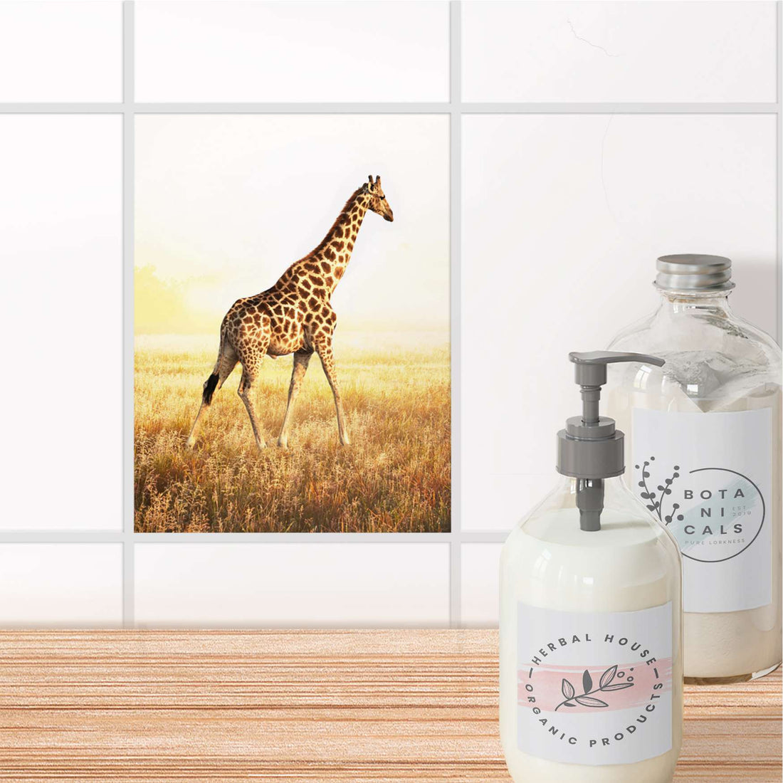 Fliesensticker Bad - Savanna Giraffe