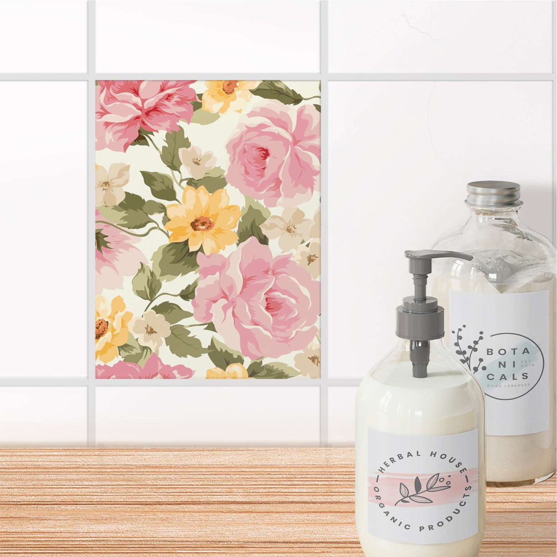 Fliesensticker Bad - Vintage Flowers