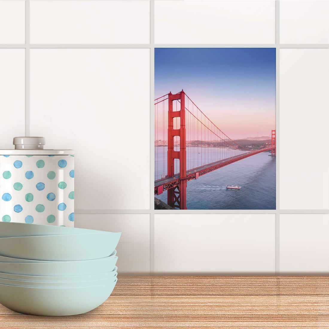 Fliesensticker Küche - Golden Gate