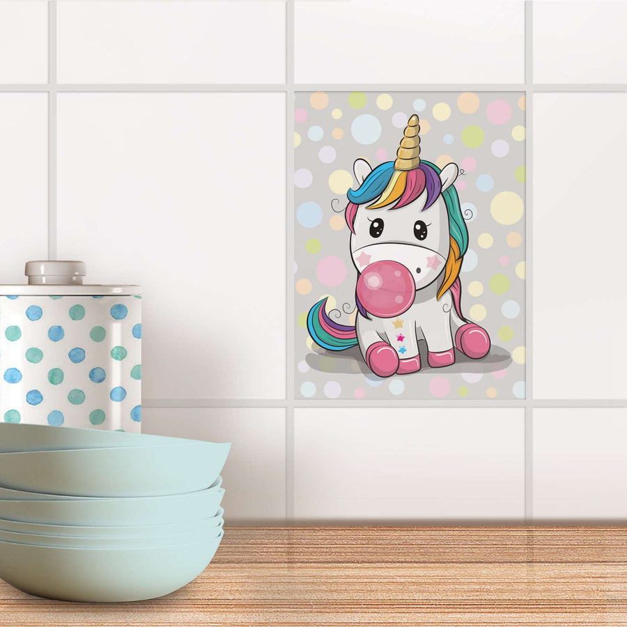 Fliesensticker Küche - Rainbow das Einhorn