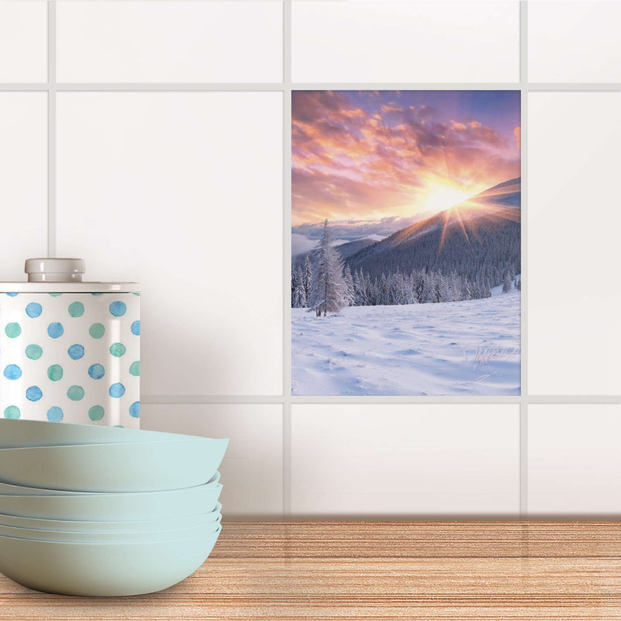 Fliesensticker Küche - Zauberhafte Winterlandschaft
