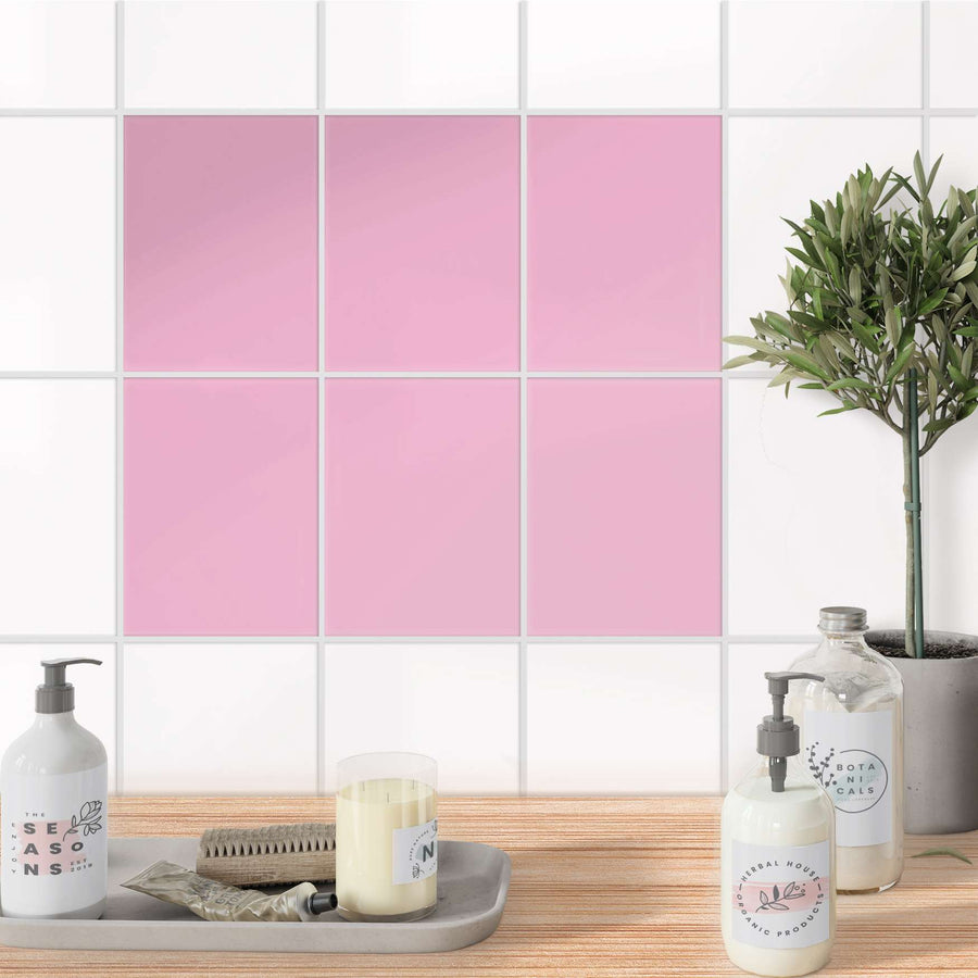 Fliesensticker unifarben Bad - Pink Light