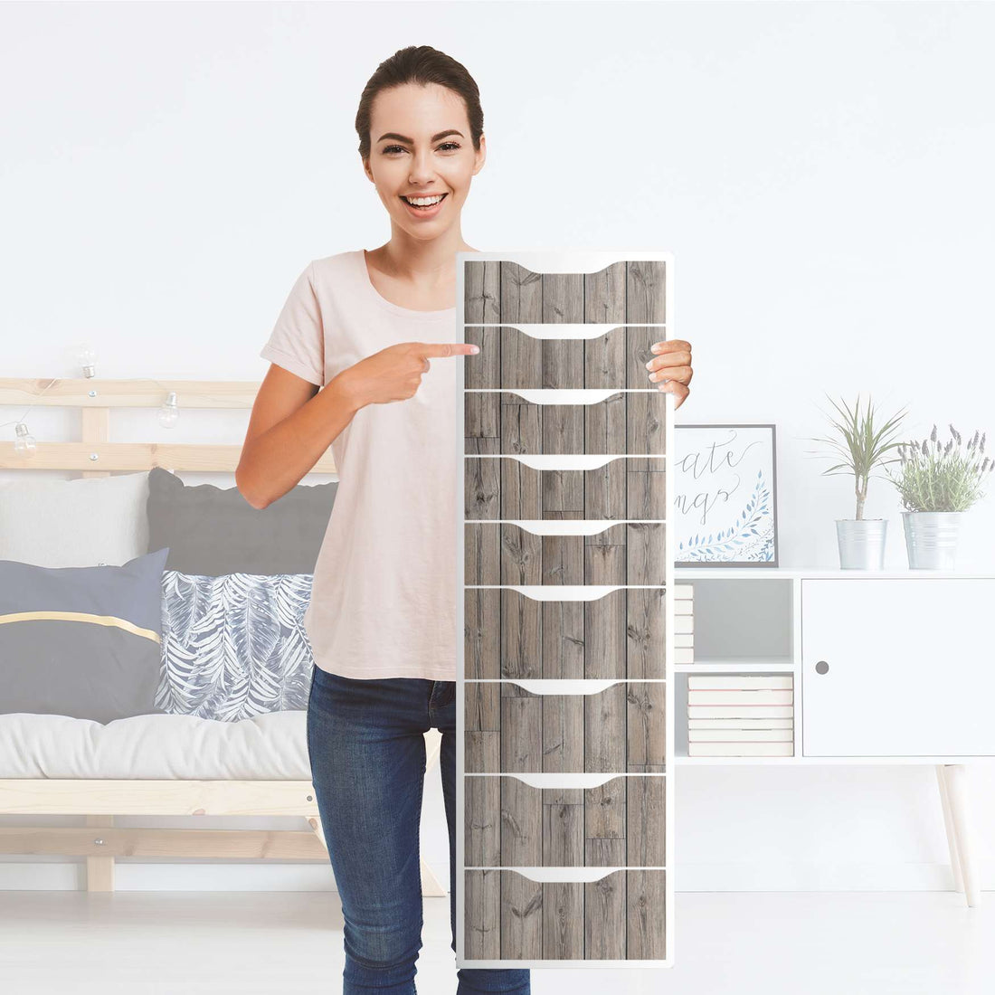 Folie für Möbel Dark washed - IKEA Alex 9 Schubladen - Folie