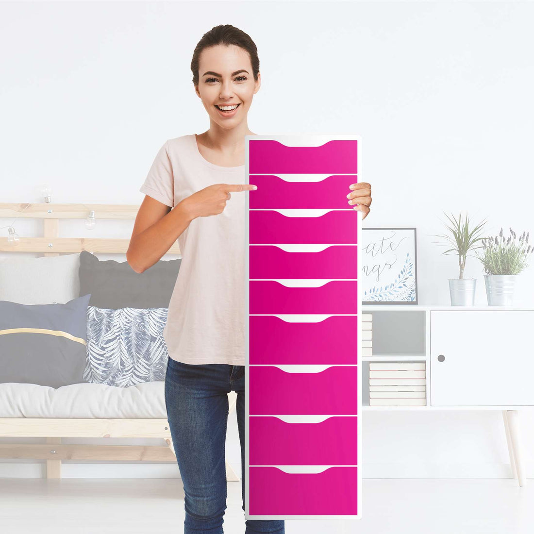 Folie für Möbel Pink Dark - IKEA Alex 9 Schubladen - Folie
