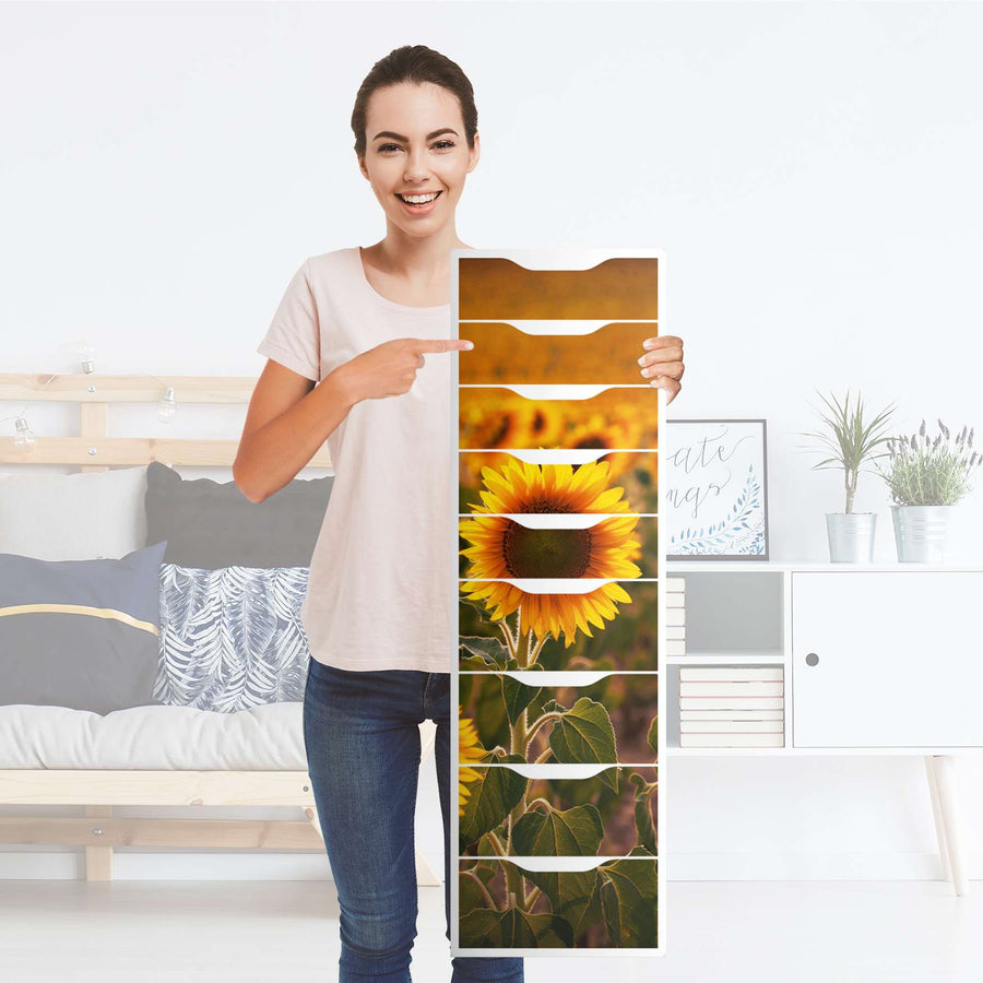 Folie für Möbel Sunflowers - IKEA Alex 9 Schubladen - Folie