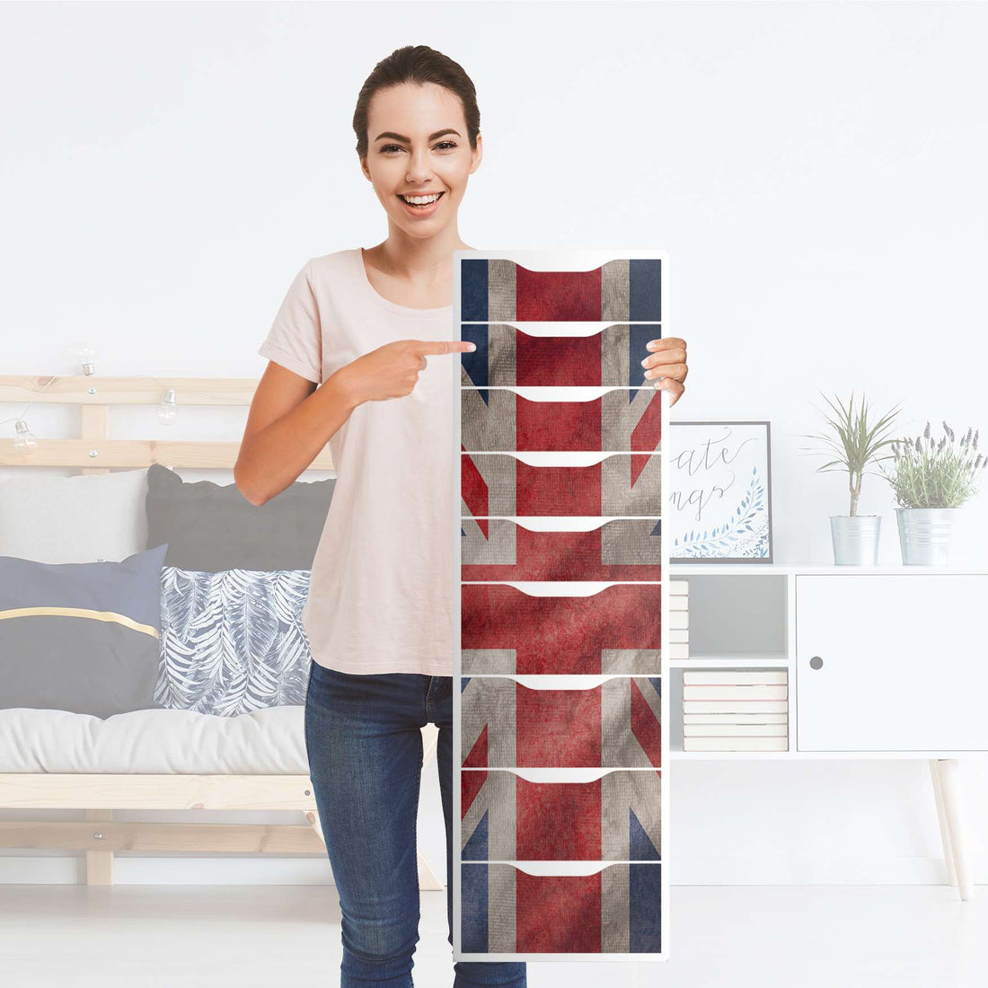 Folie für Möbel Union Jack - IKEA Alex 9 Schubladen - Folie