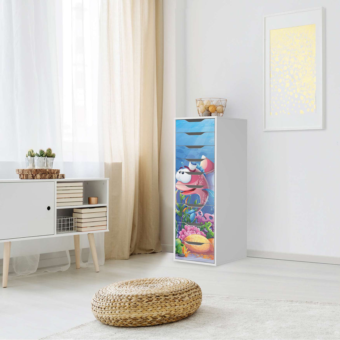 Folie für Möbel Bubbles - IKEA Alex 9 Schubladen - Kinderzimmer