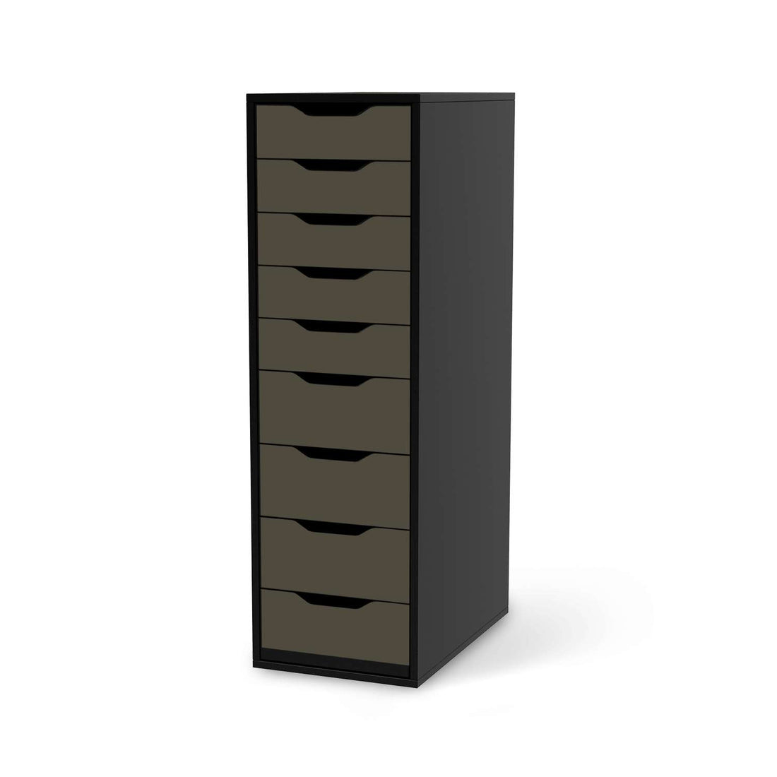 Folie für Möbel Braungrau Dark - IKEA Alex 9 Schubladen - schwarz