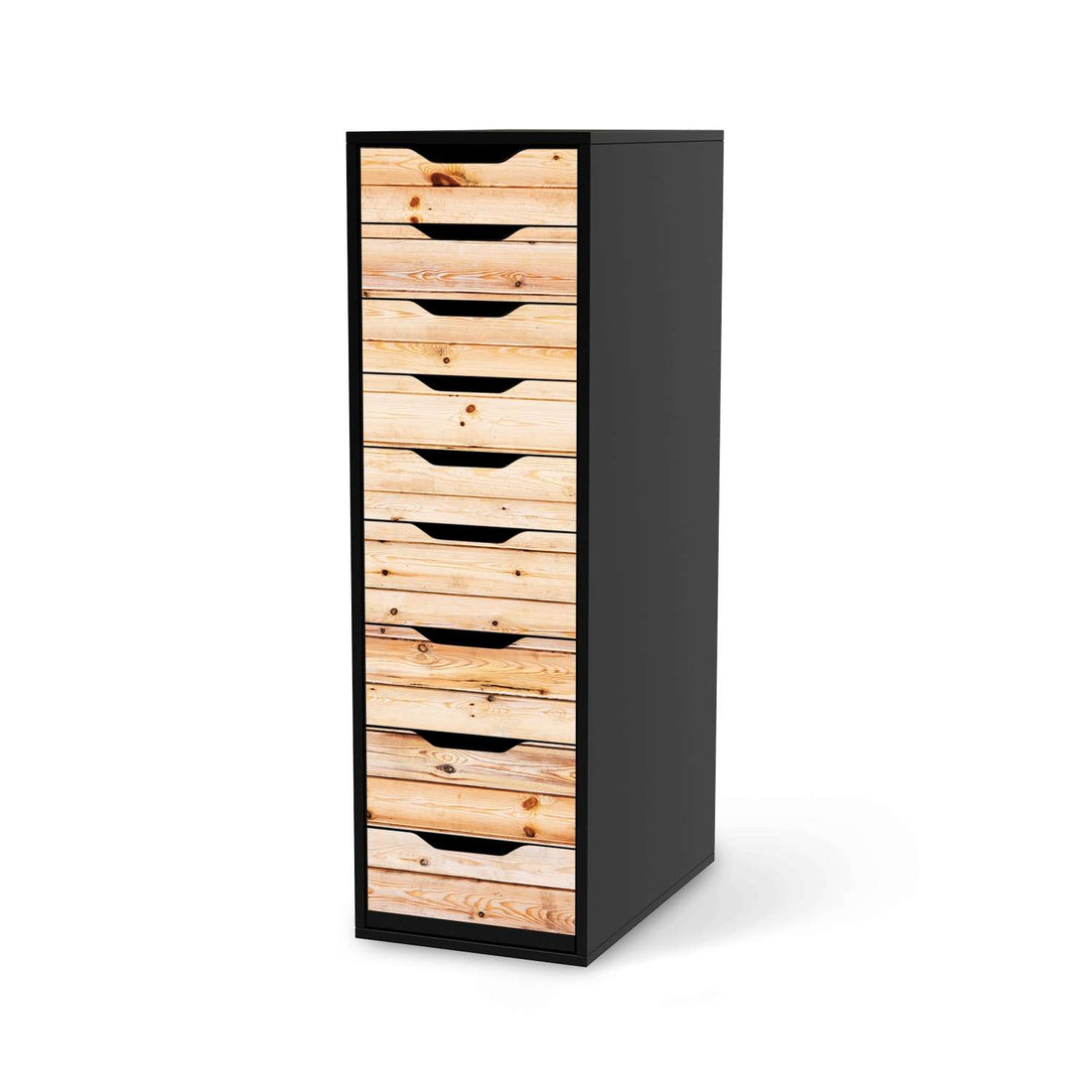 Folie für Möbel Bright Planks - IKEA Alex 9 Schubladen - schwarz