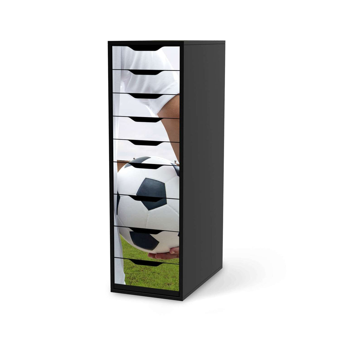 Folie für Möbel Footballmania - IKEA Alex 9 Schubladen - schwarz