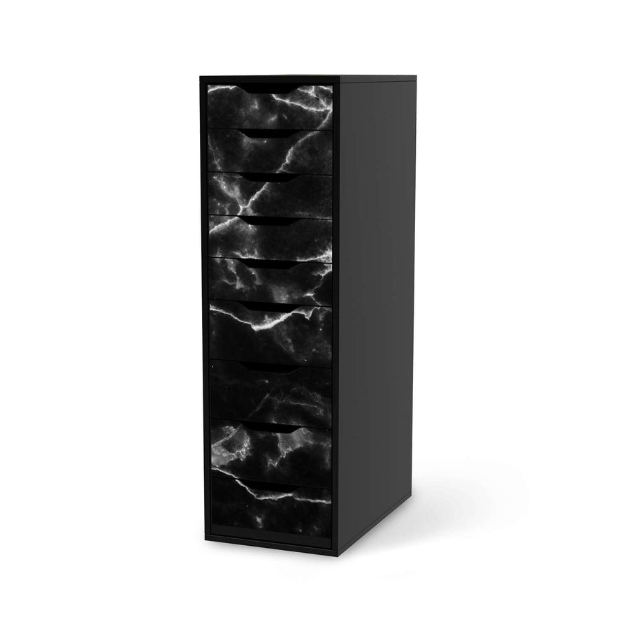 Folie für Möbel Marmor schwarz - IKEA Alex 9 Schubladen - schwarz