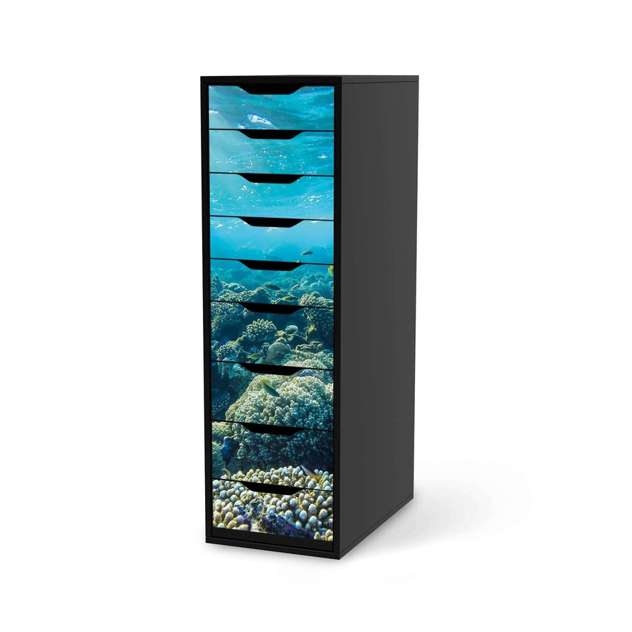 Folie für Möbel Underwater World - IKEA Alex 9 Schubladen - schwarz