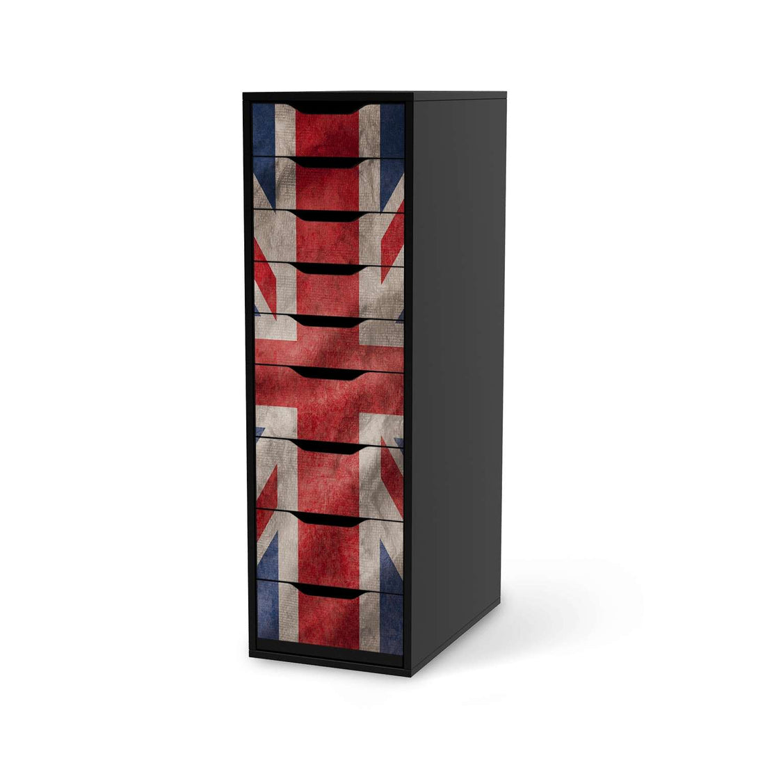 Folie für Möbel Union Jack - IKEA Alex 9 Schubladen - schwarz
