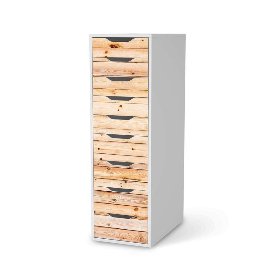 Folie für Möbel Bright Planks - IKEA Alex 9 Schubladen - weiss