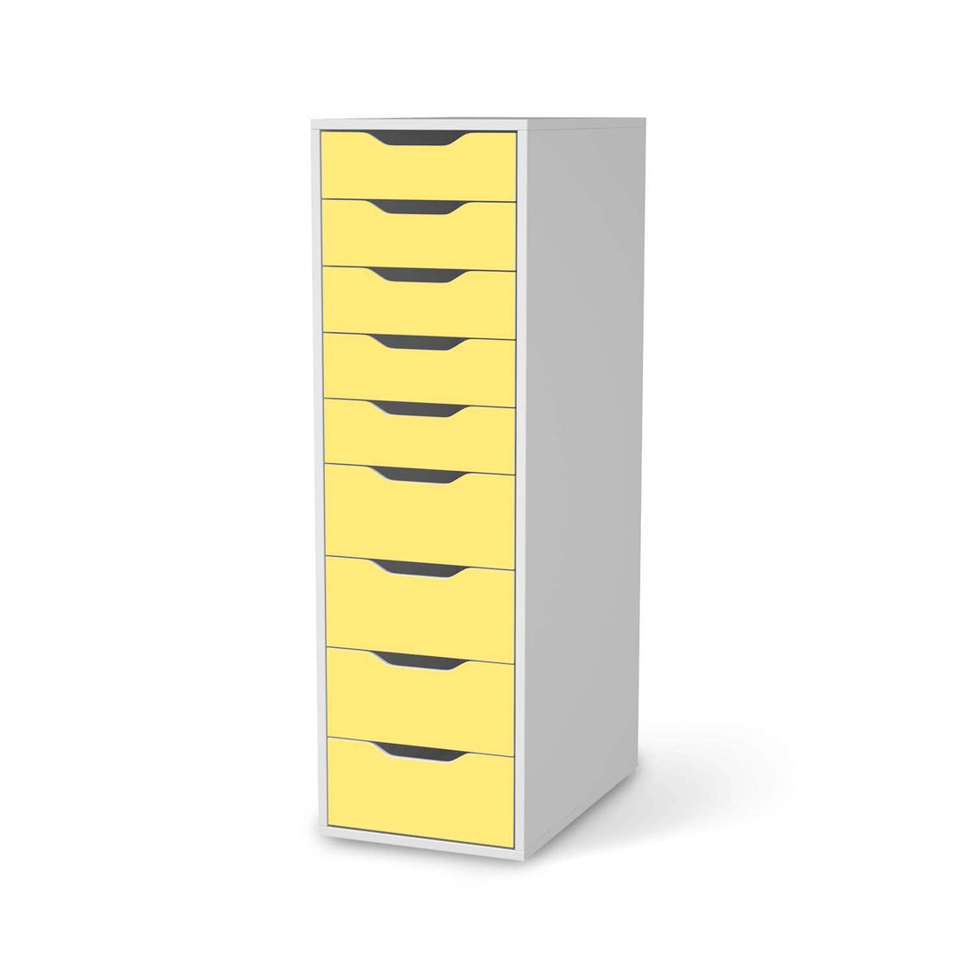 Folie für Möbel Gelb Light - IKEA Alex 9 Schubladen - weiss