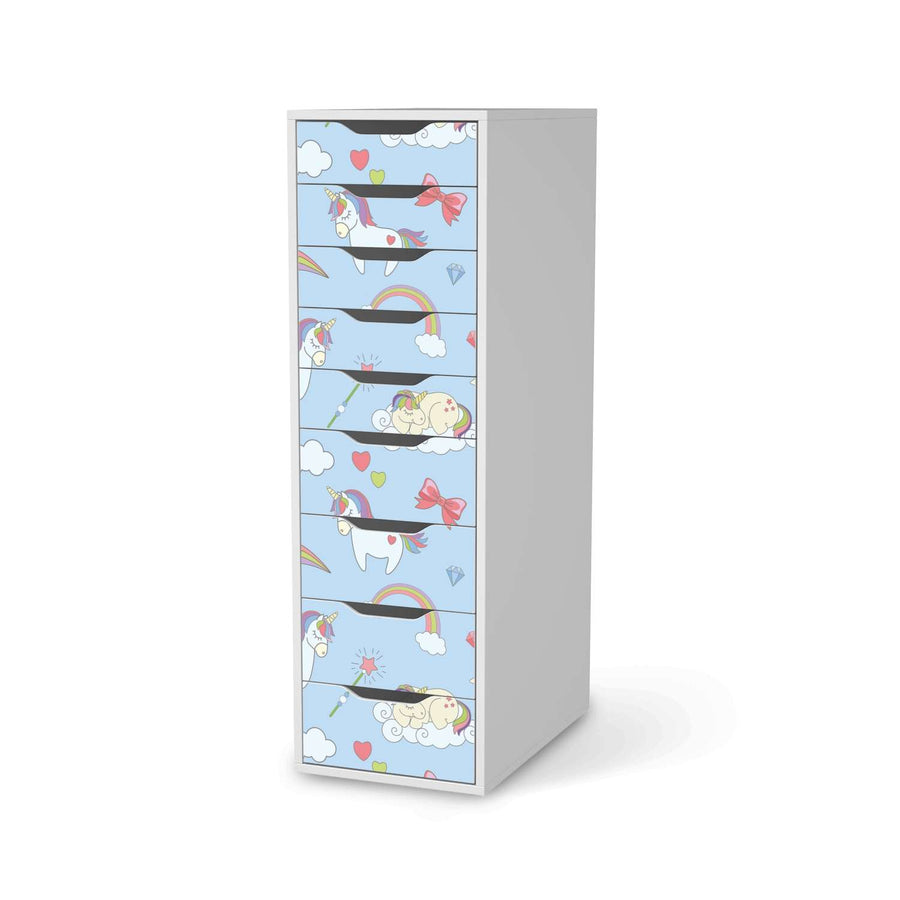 Folie für Möbel Rainbow Unicorn - IKEA Alex 9 Schubladen - weiss