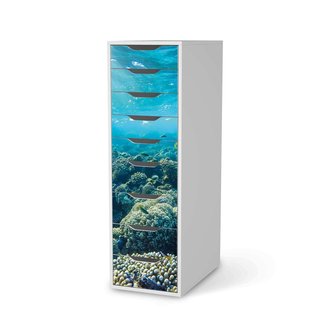 Folie für Möbel Underwater World - IKEA Alex 9 Schubladen - weiss