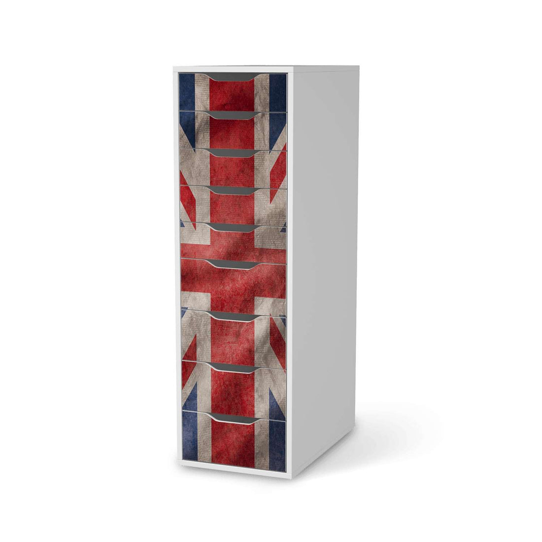 Folie für Möbel Union Jack - IKEA Alex 9 Schubladen - weiss
