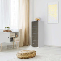 Folie für Möbel Braungrau Dark - IKEA Alex 9 Schubladen - Wohnzimmer