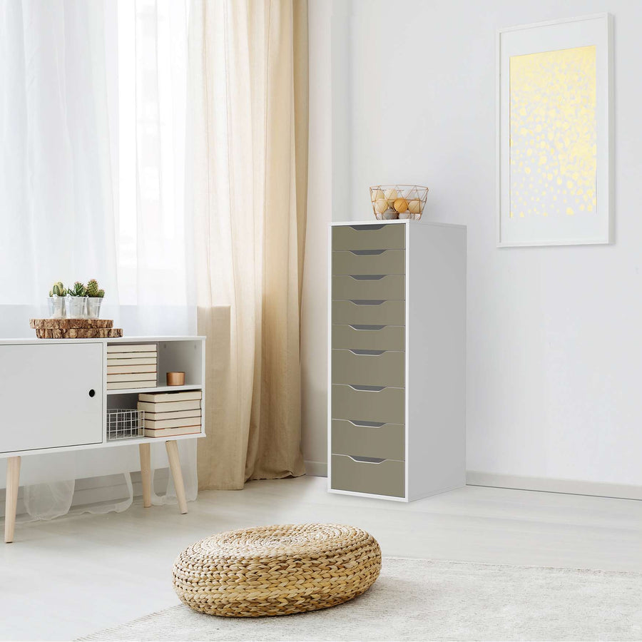 Folie für Möbel Braungrau Light - IKEA Alex 9 Schubladen - Wohnzimmer