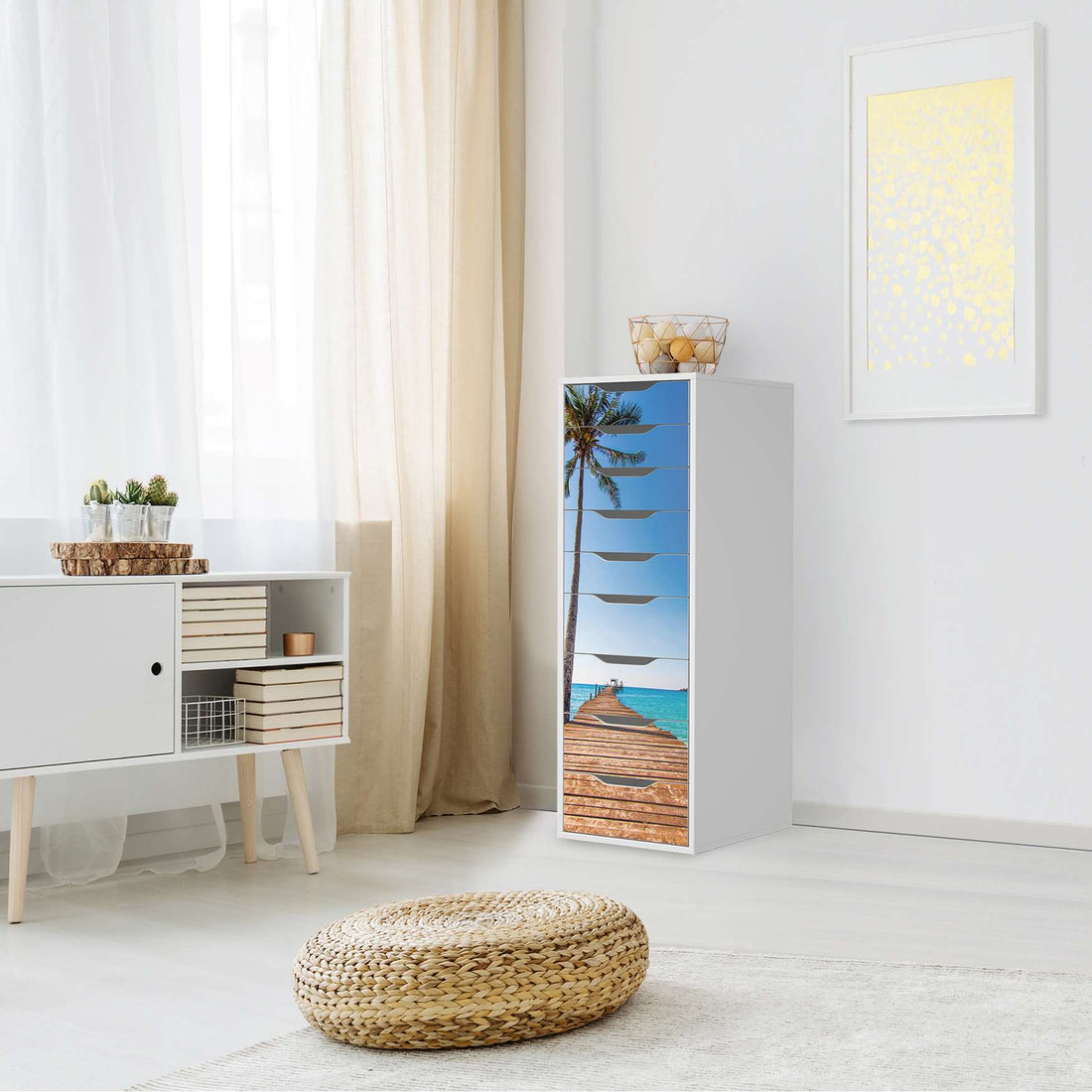 Folie für Möbel Caribbean - IKEA Alex 9 Schubladen - Wohnzimmer