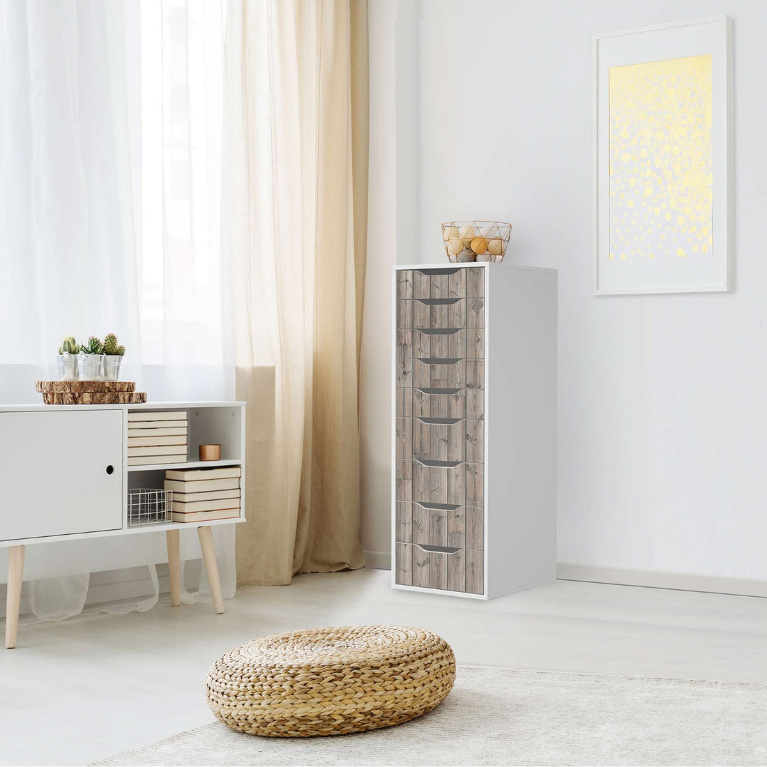 Folie für Möbel Dark washed - IKEA Alex 9 Schubladen - Wohnzimmer