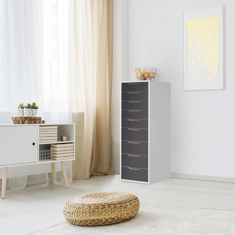 Folie für Möbel Grau Dark - IKEA Alex 9 Schubladen - Wohnzimmer