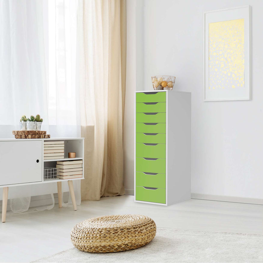 Folie für Möbel Hellgrün Dark - IKEA Alex 9 Schubladen - Wohnzimmer