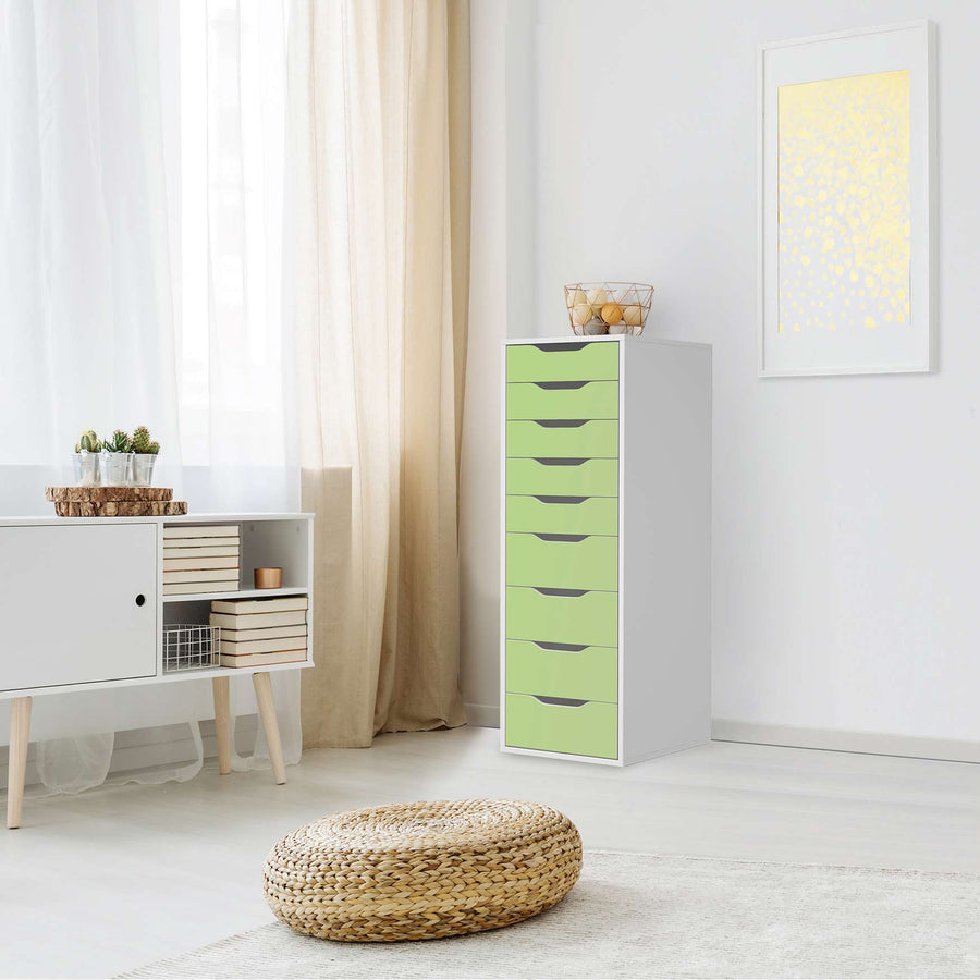 Folie für Möbel Hellgrün Light - IKEA Alex 9 Schubladen - Wohnzimmer