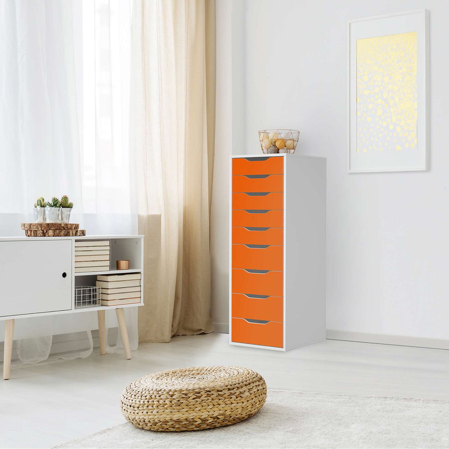 Folie für Möbel Orange Dark - IKEA Alex 9 Schubladen - Wohnzimmer