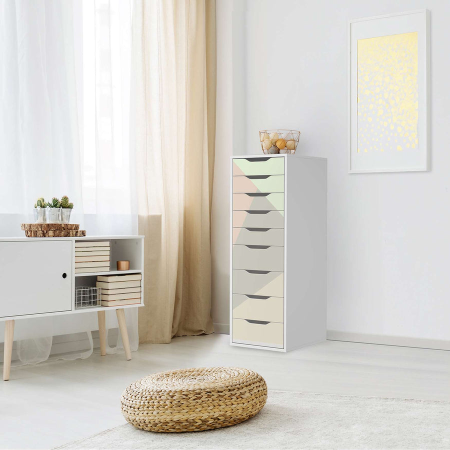Folie für Möbel Pastell Geometrik - IKEA Alex 9 Schubladen - Wohnzimmer