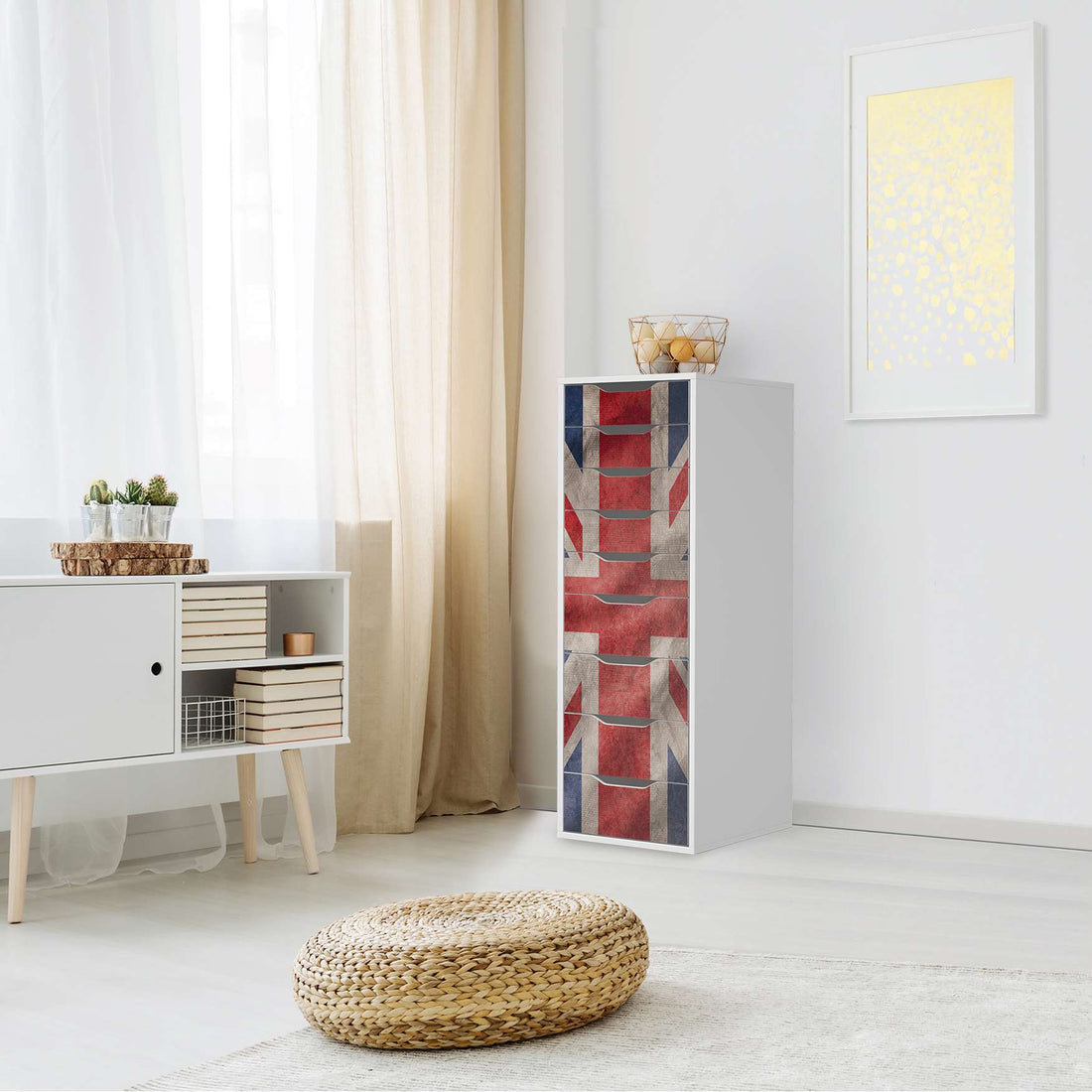 Folie für Möbel Union Jack - IKEA Alex 9 Schubladen - Wohnzimmer
