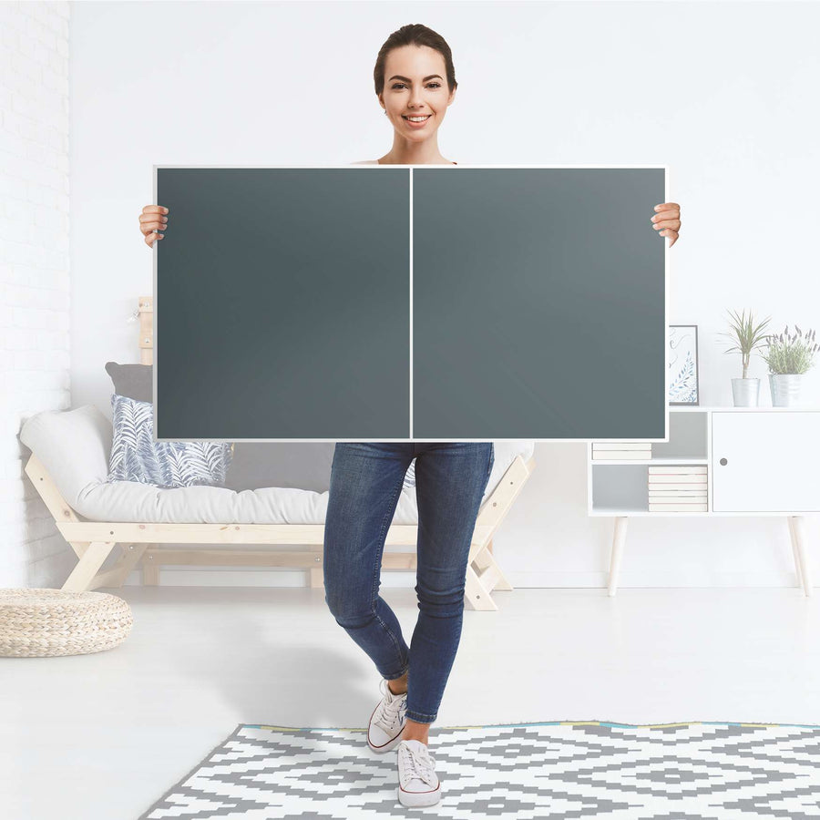 Folie für Möbel Blaugrau Light - IKEA Besta Regal Quer 2 Türen - Folie