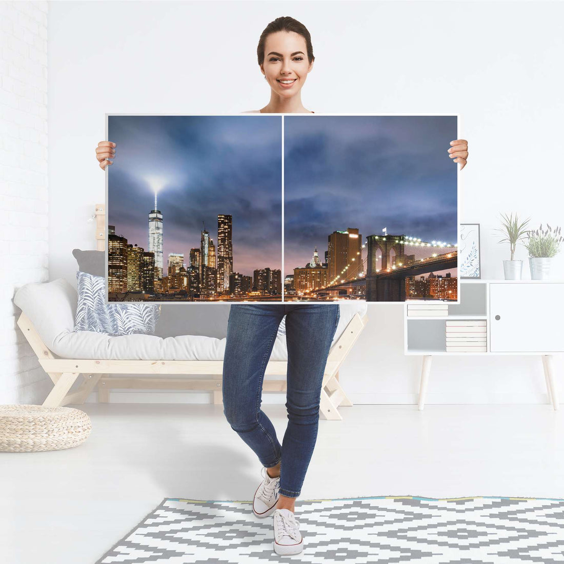 Folie für Möbel Brooklyn Bridge - IKEA Besta Regal Quer 2 Türen - Folie