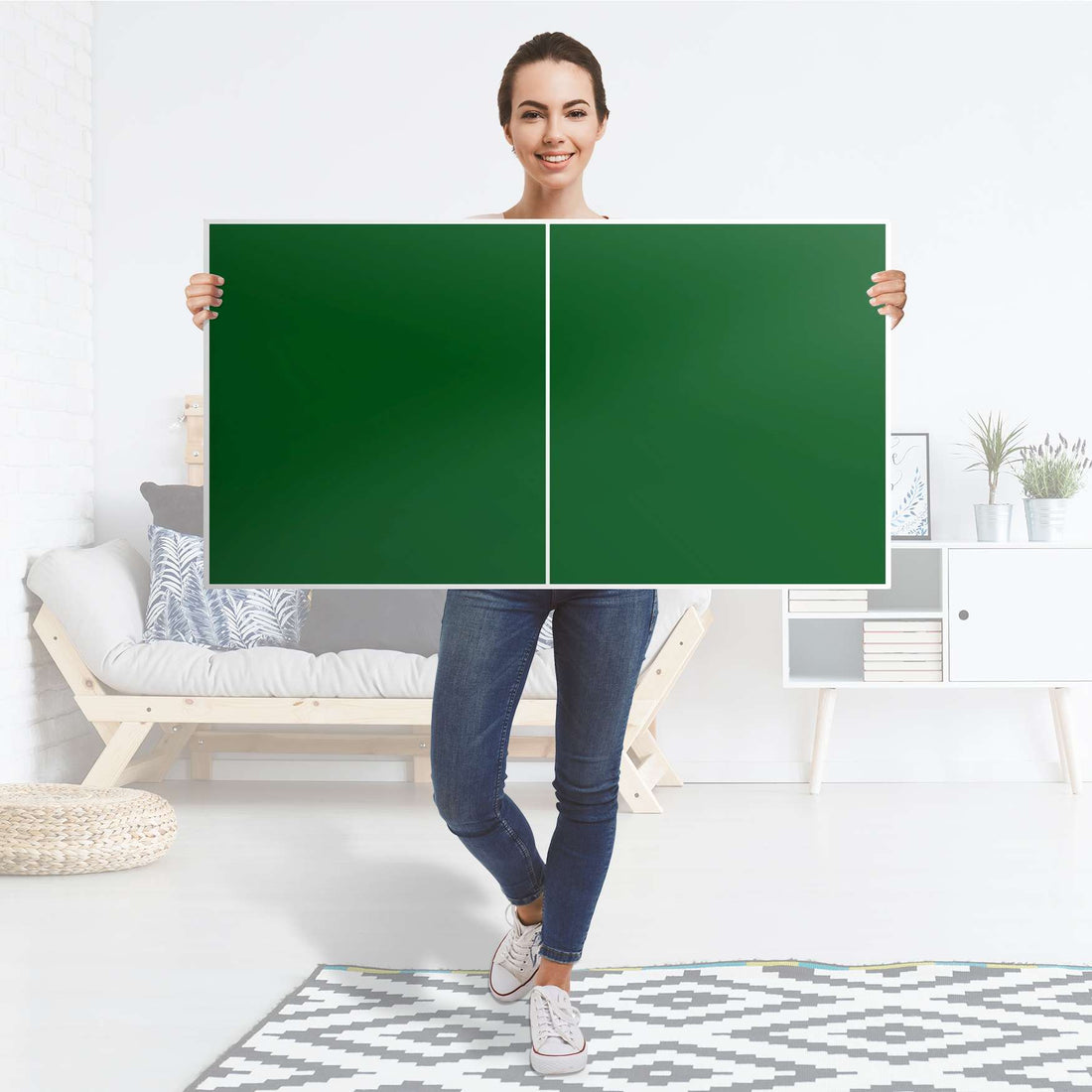 Folie für Möbel Grün Dark - IKEA Besta Regal Quer 2 Türen - Folie