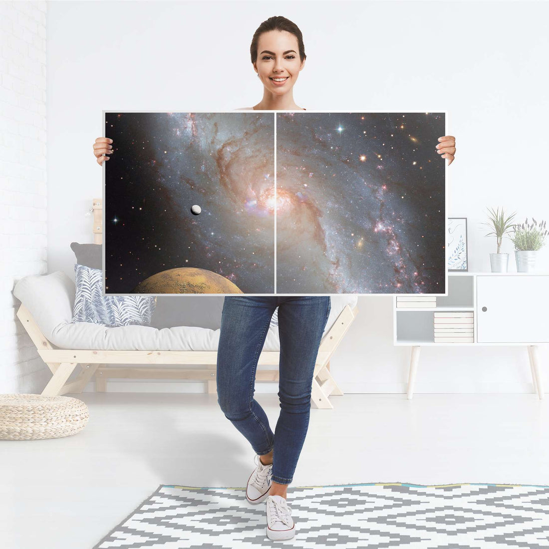 Folie für Möbel Milky Way - IKEA Besta Regal Quer 2 Türen - Folie