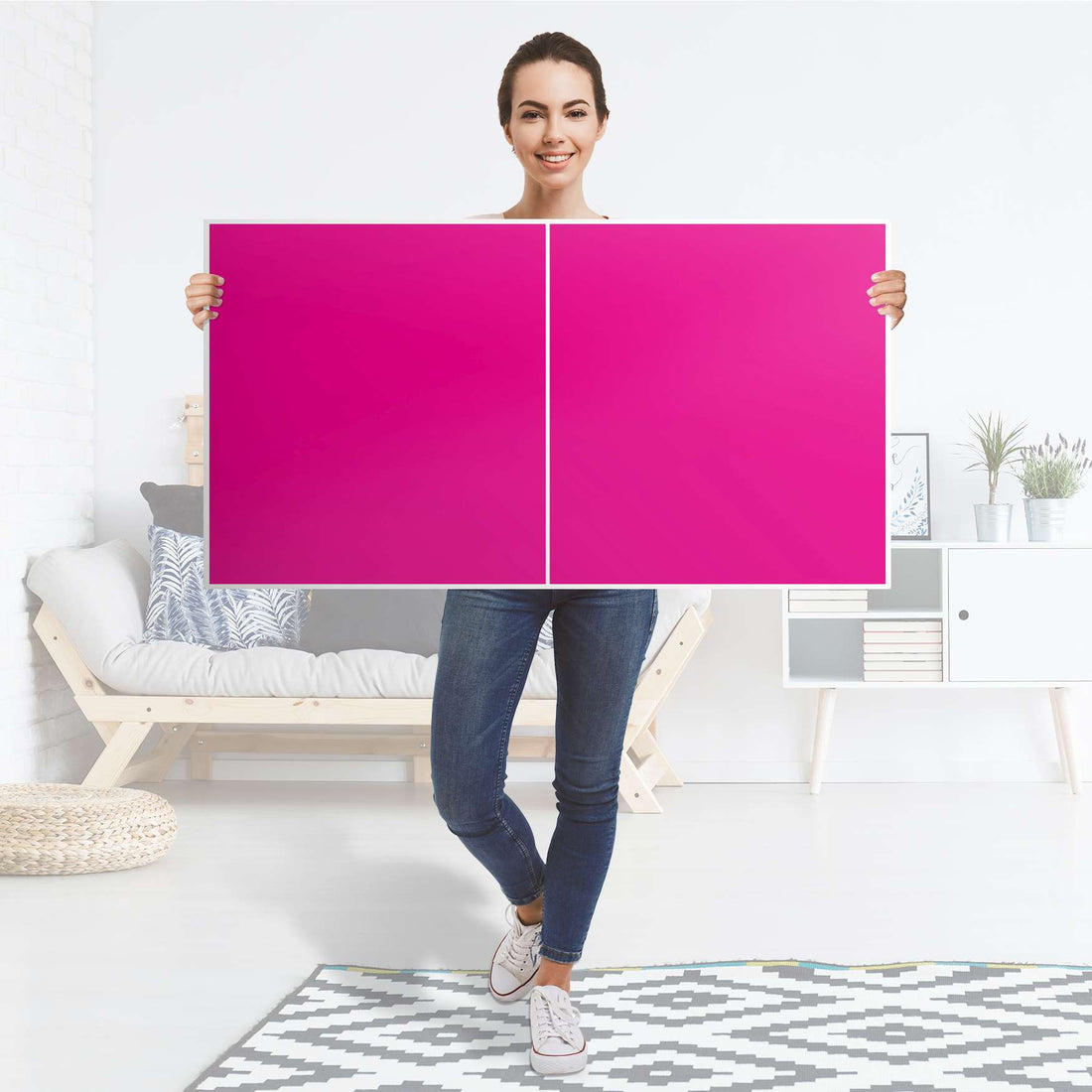 Folie für Möbel Pink Dark - IKEA Besta Regal Quer 2 Türen - Folie