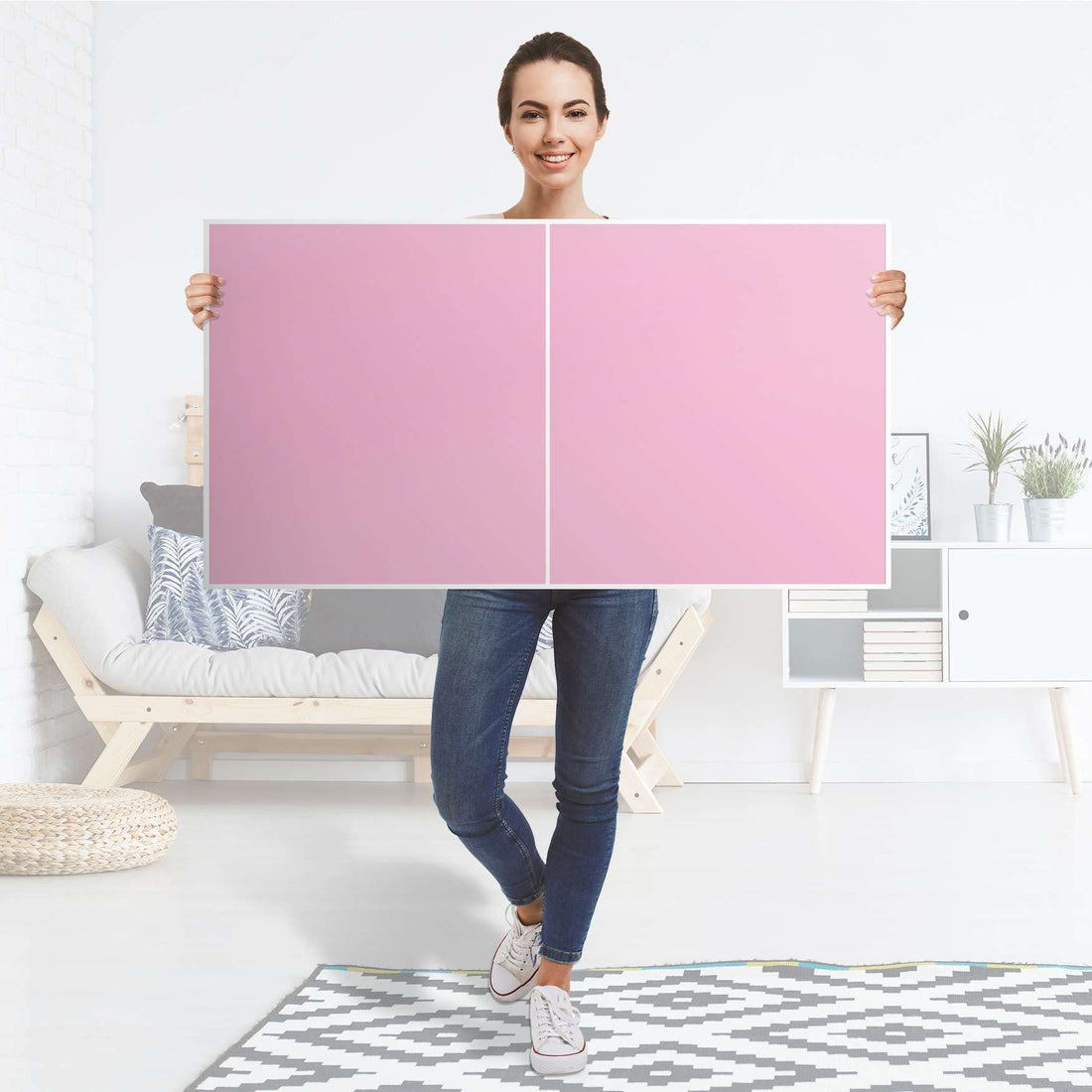 Folie für Möbel Pink Light - IKEA Besta Regal Quer 2 Türen - Folie