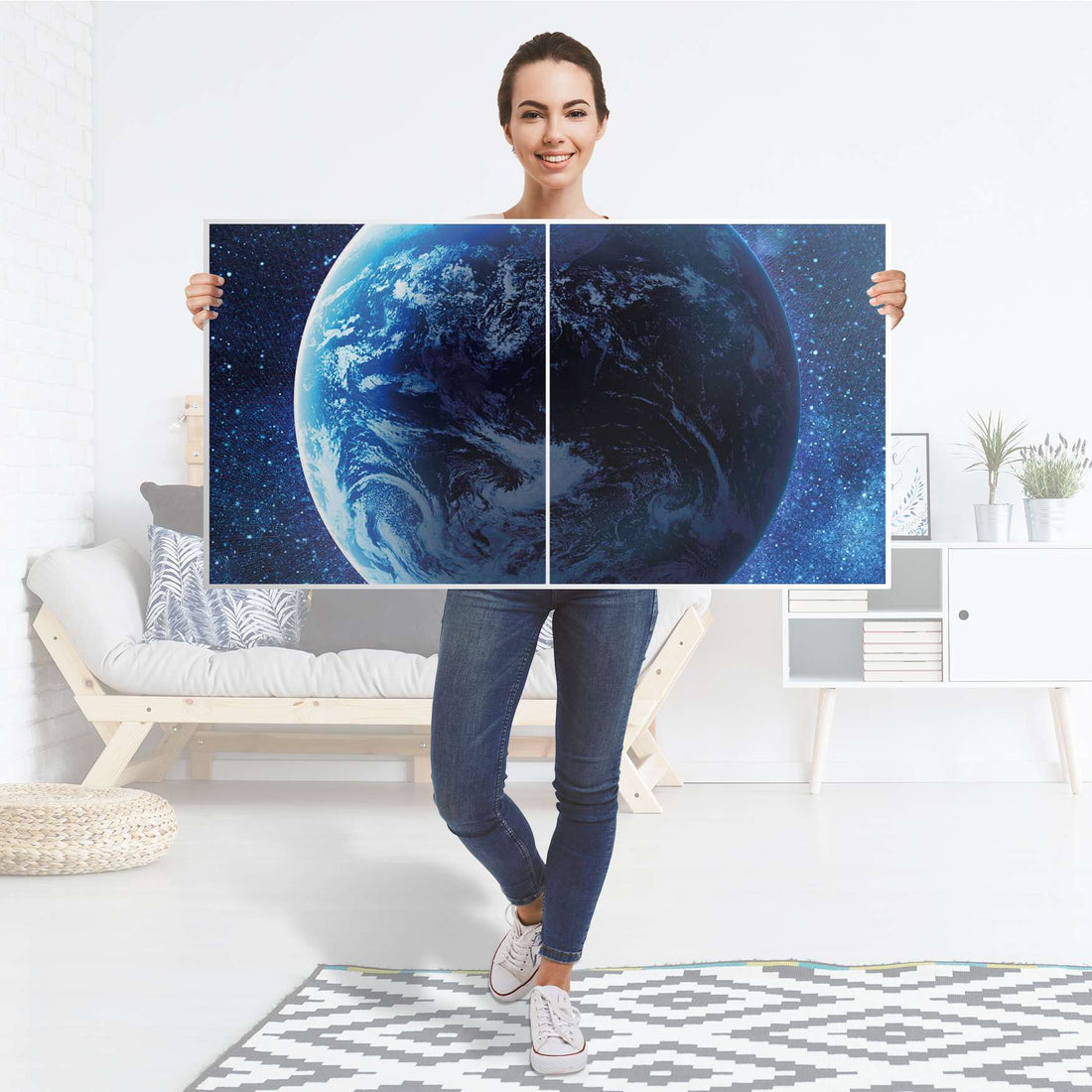 Folie für Möbel Planet Blue - IKEA Besta Regal Quer 2 Türen - Folie