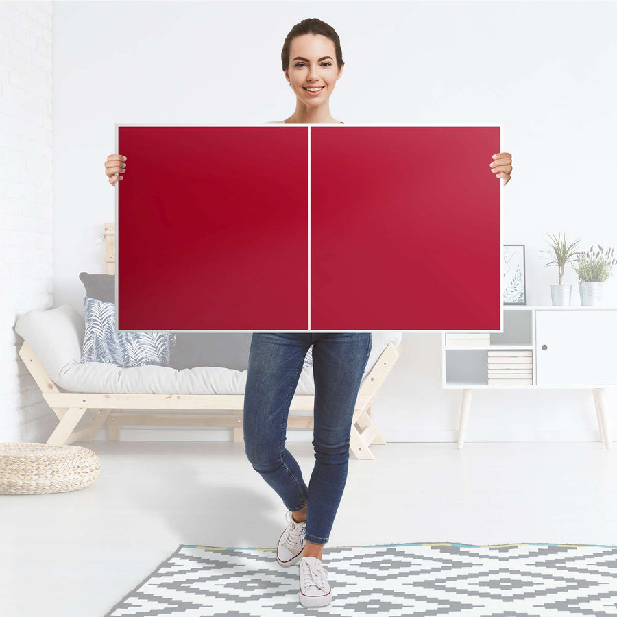 Folie für Möbel Rot Dark - IKEA Besta Regal Quer 2 Türen - Folie