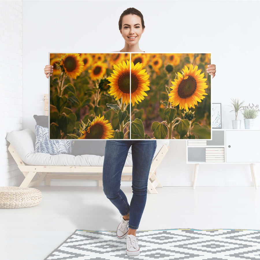 Folie für Möbel Sunflowers - IKEA Besta Regal Quer 2 Türen - Folie