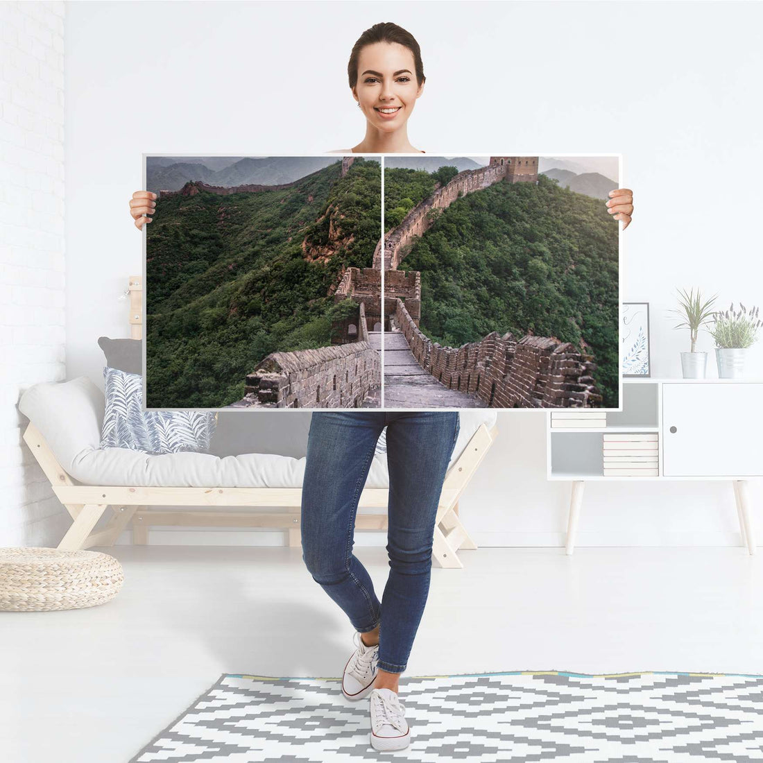 Folie für Möbel The Great Wall - IKEA Besta Regal Quer 2 Türen - Folie