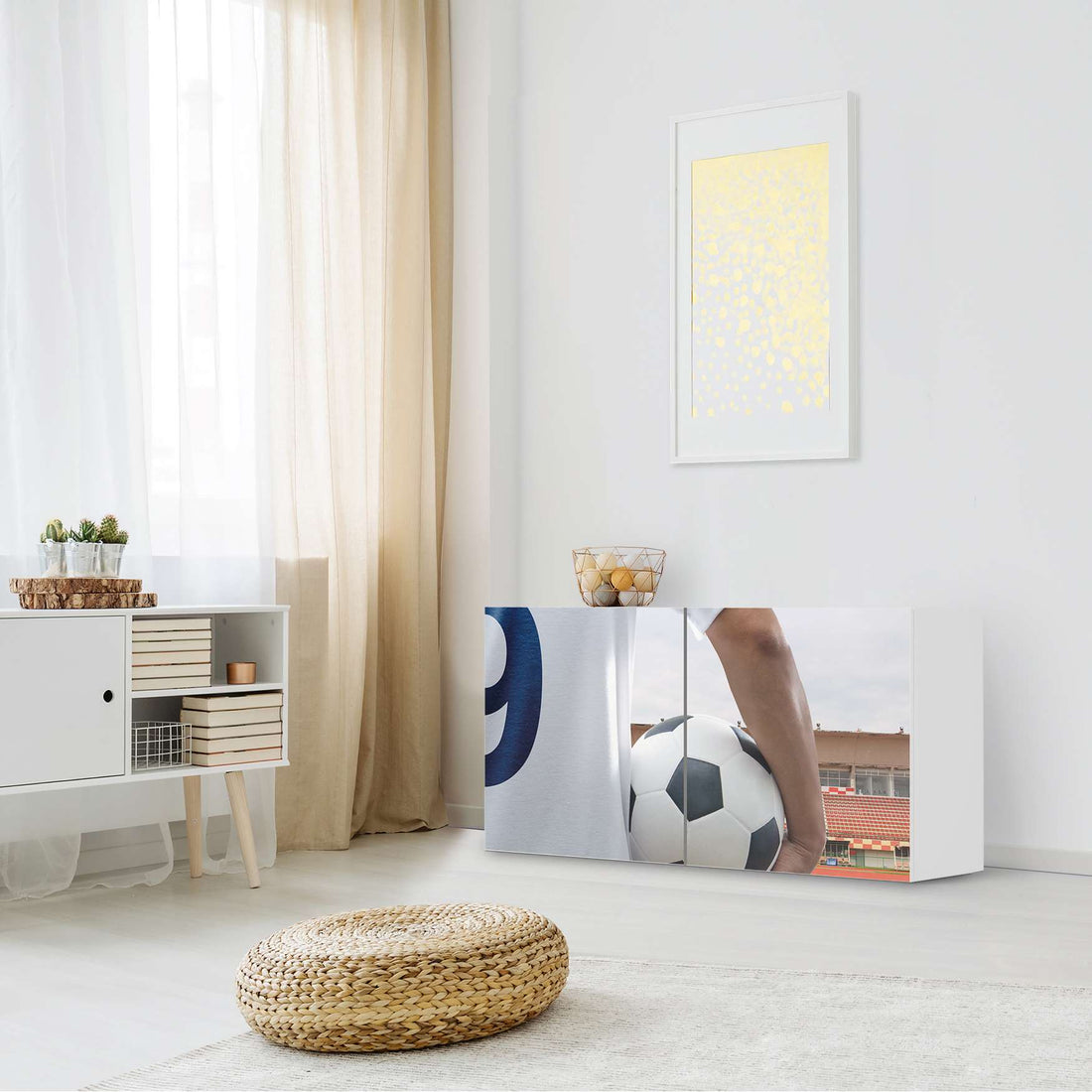Folie für Möbel Footballmania - IKEA Besta Regal Quer 2 Türen - Kinderzimmer
