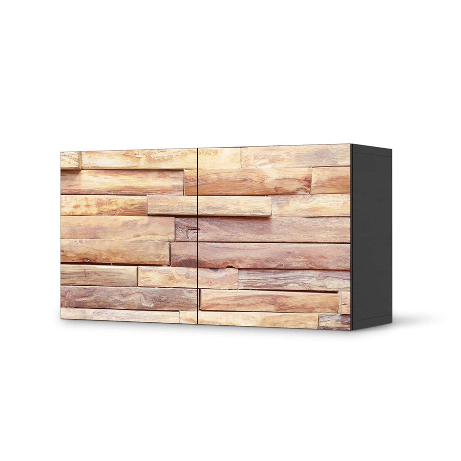 Folie für Möbel Artwood - IKEA Besta Regal Quer 2 Türen - schwarz