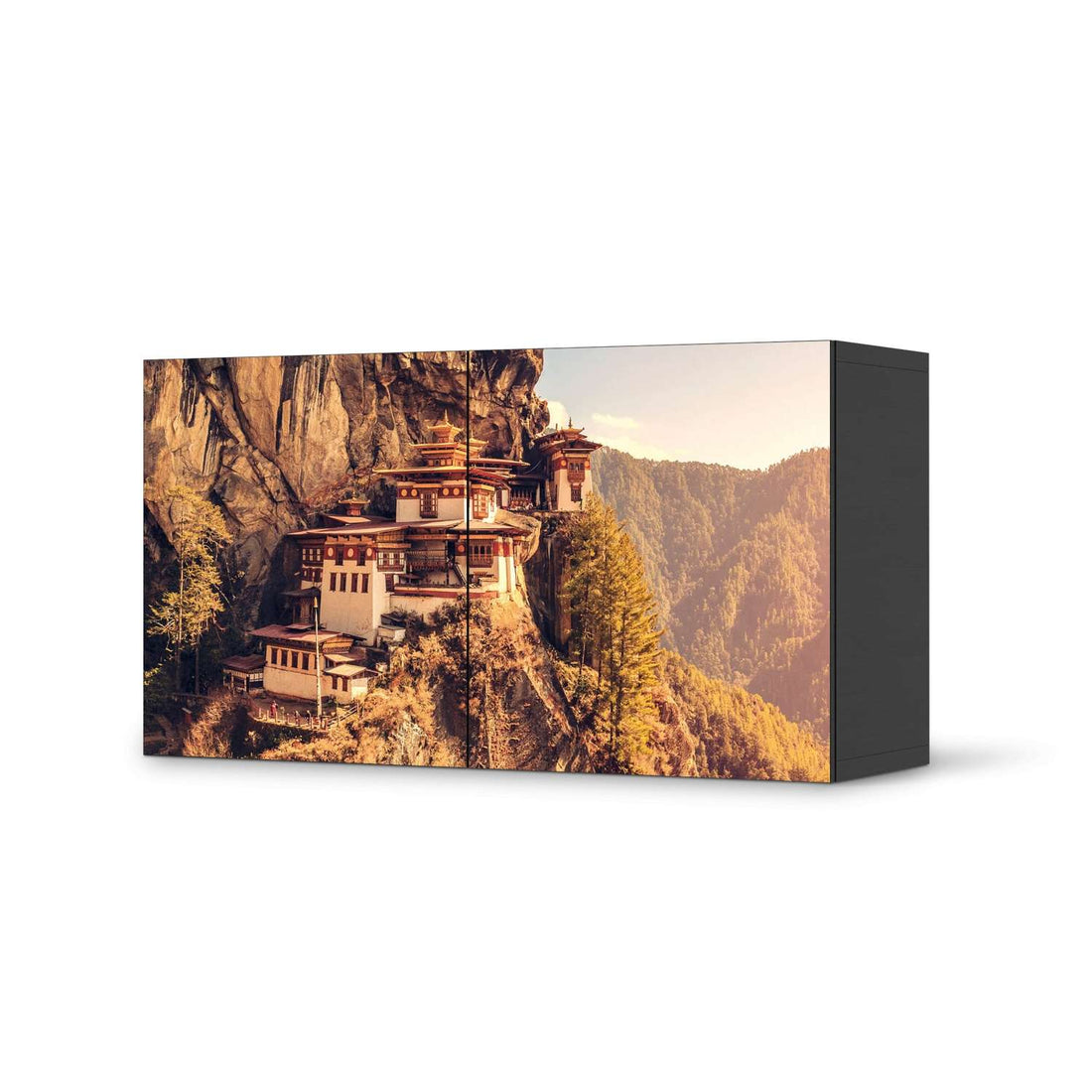 Folie für Möbel Bhutans Paradise - IKEA Besta Regal Quer 2 Türen - schwarz
