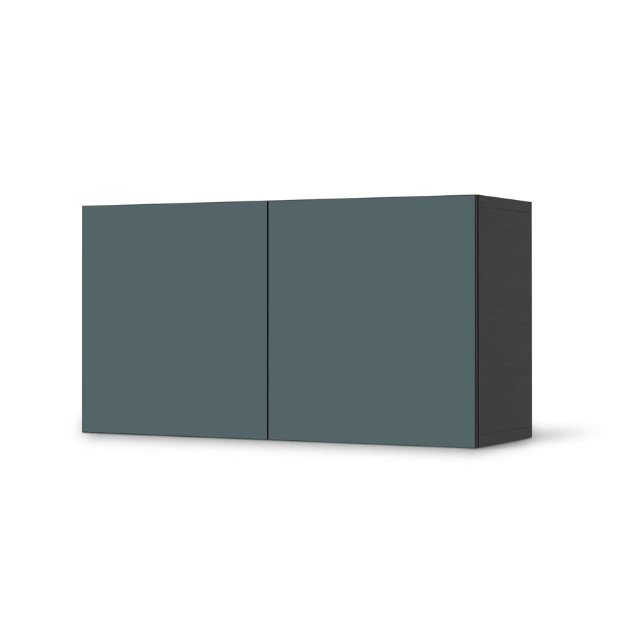 Folie für Möbel Blaugrau Light - IKEA Besta Regal Quer 2 Türen - schwarz
