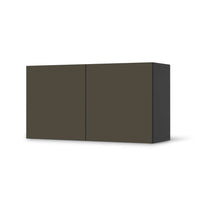 Folie für Möbel Braungrau Dark - IKEA Besta Regal Quer 2 Türen - schwarz