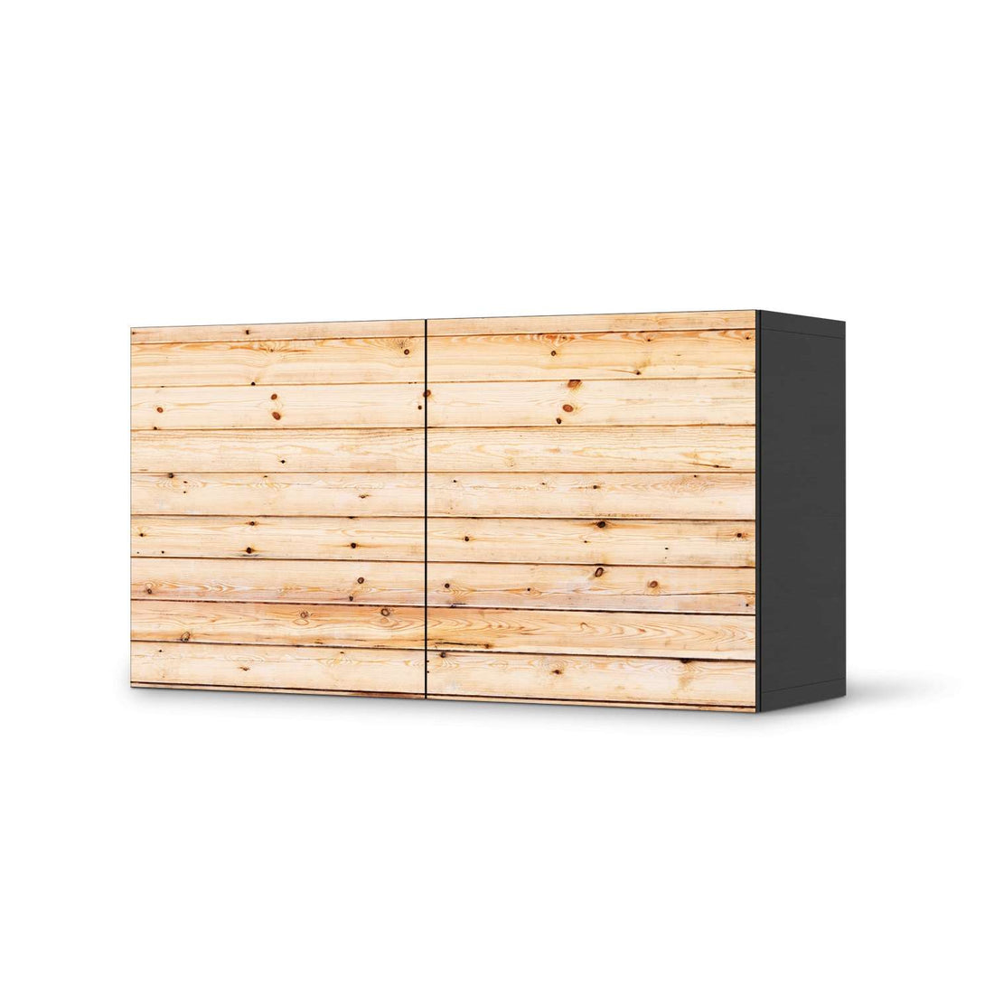 Folie für Möbel Bright Planks - IKEA Besta Regal Quer 2 Türen - schwarz